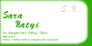 sara matyi business card
